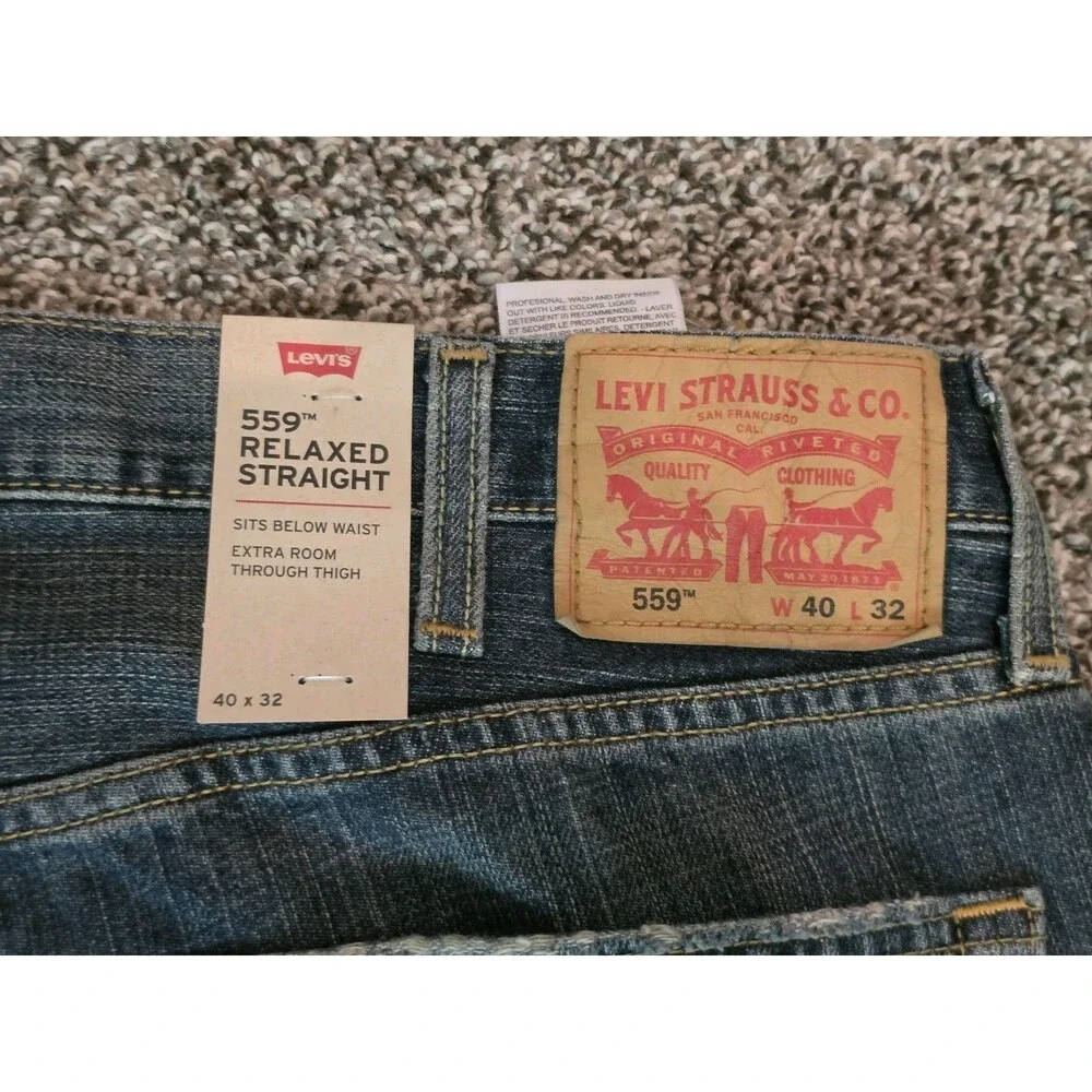 Levi's 559 Jeans Men's 40x32  Relaxed Straight Stretch Medium Wash 005590537 NEW